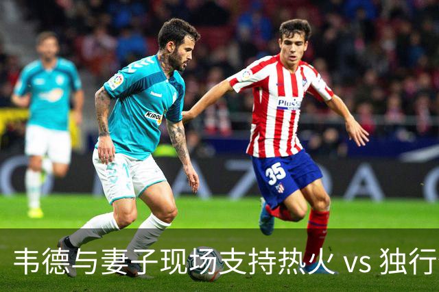 韦德与妻子现场支持热火 vs 独行侠比赛